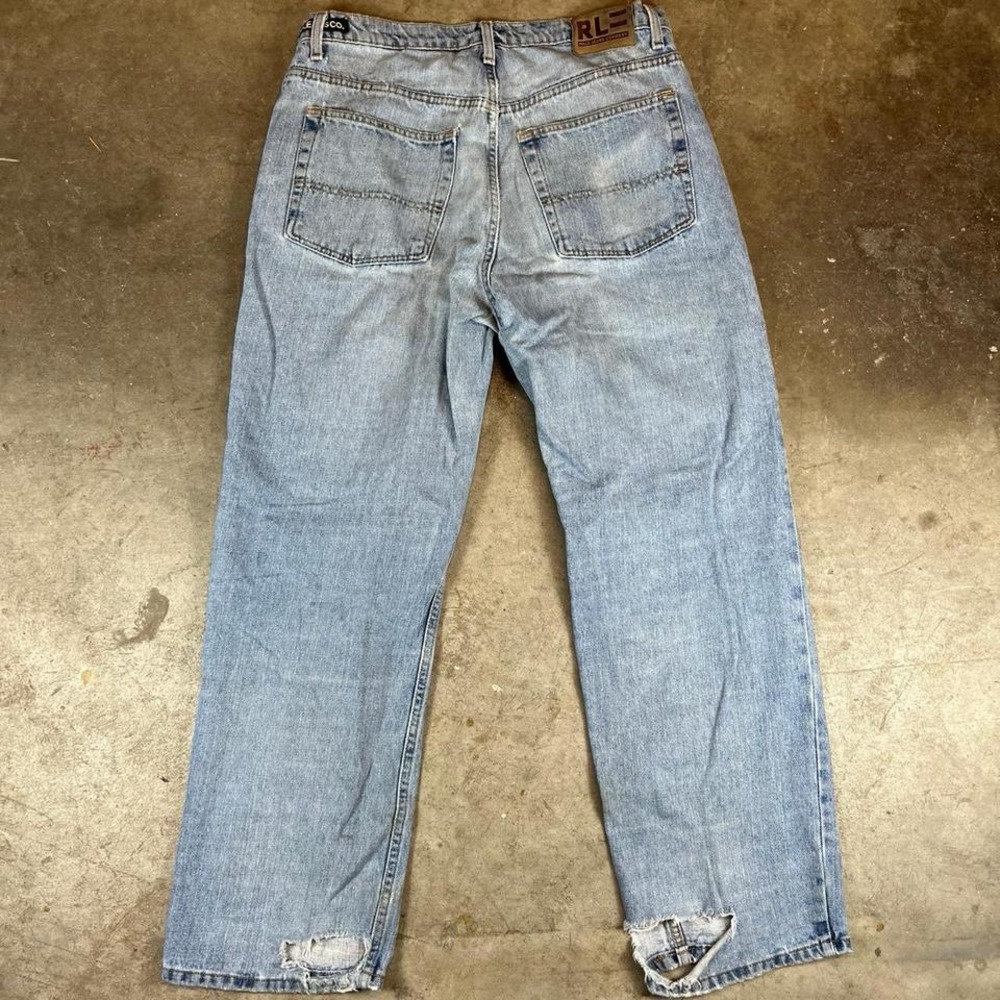 Polo Jeans Company‎ RL Distressed Light Wash Denim Straight Leg Mens Jeans 34x30